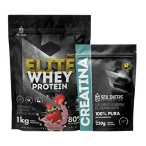 Kit: Elite Pro Whey Concentrado 80% 1kg + Creatina 250g - Soldiers Nutrition