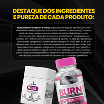 Kit Multivitamínico Cabelos e Unhas 30 Cáps + Femme Burn 90 Tabletes