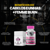 Kit Multivitamínico Cabelos e Unhas 30 Cáps + Femme Burn 90 Tabletes