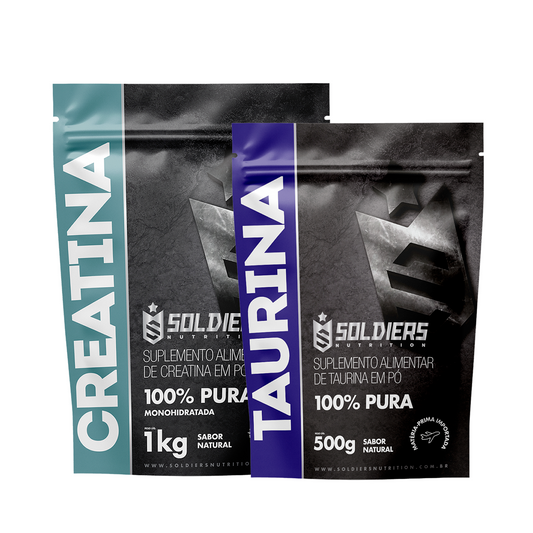 Kit Creatina Monohidratada 1Kg + Taurina 500g