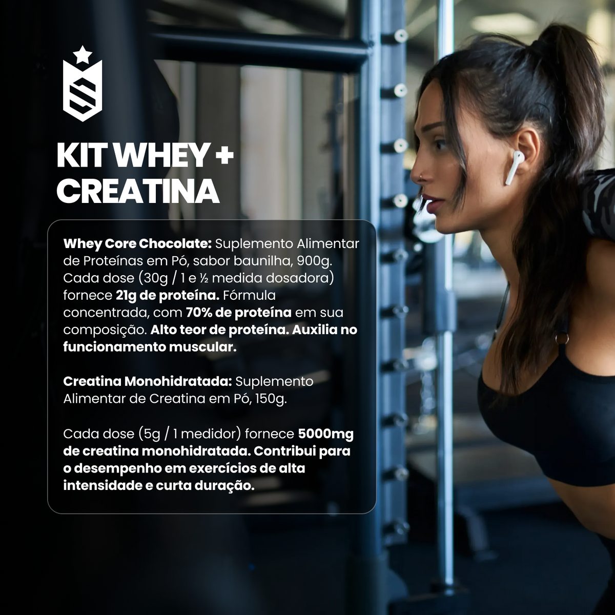 Kit Whey Core 900g + Creatina 150g