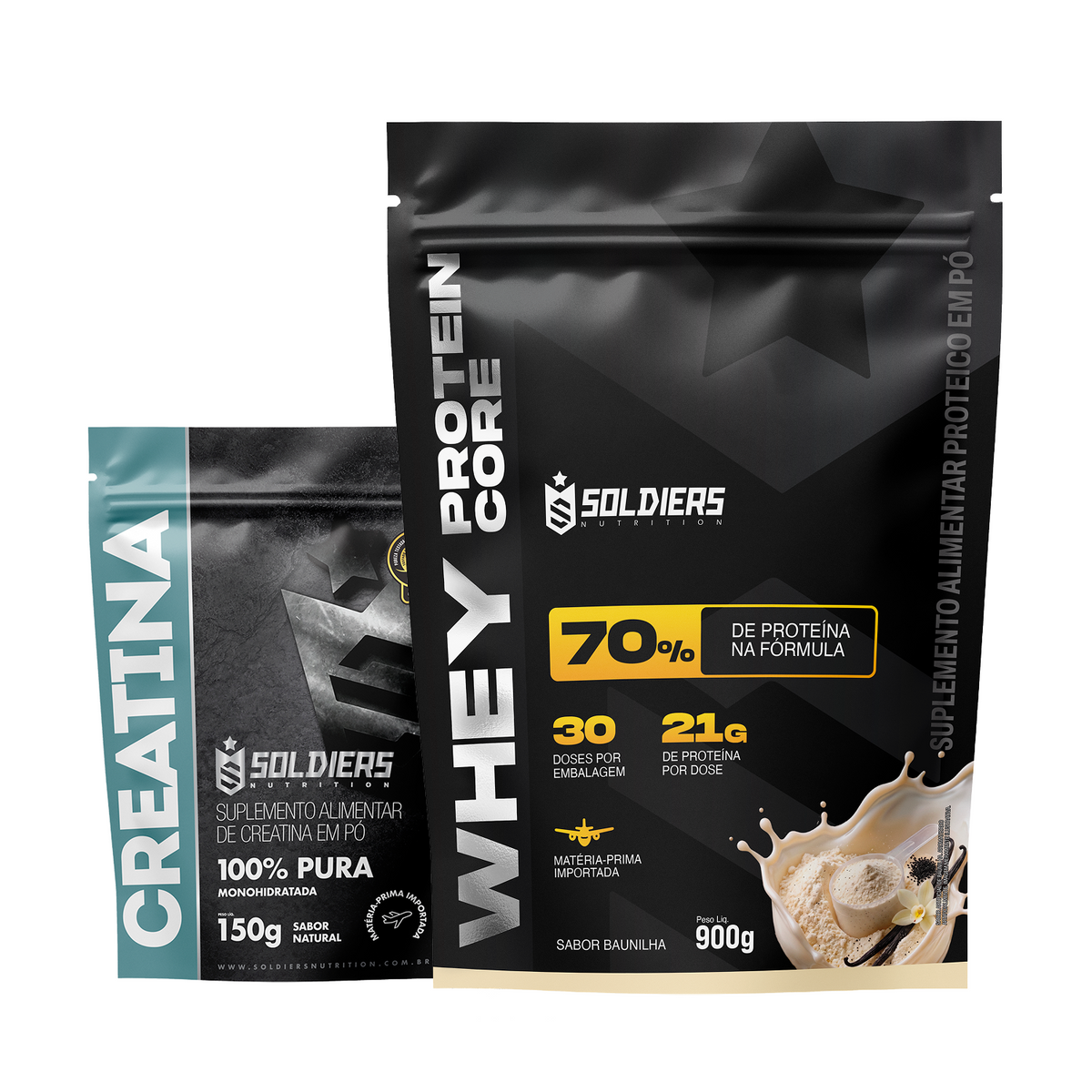Kit Whey Core 900g + Creatina 150g