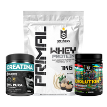 Kit: Whey Primal 1Kg + Creatina 300g + Pré Treino Evolution 300g - Soldiers Nutrition
