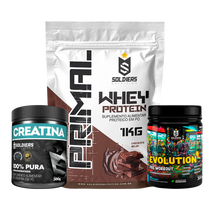 Kit: Whey  Primal 1Kg + Creatina 300g + Pré Treino Evolution 300g - Soldiers Nutrition