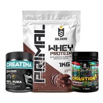 Kit: Whey Primal 1Kg + Creatina 300g + Pré Treino Evolution 300g - Soldiers Nutrition