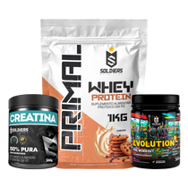 Kit: Whey Primal 1Kg + Creatina 300g + Pré Treino Evolution 300g - Soldiers Nutrition