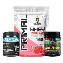 Kit: Whey Primal 1Kg + Creatina 300g + Pré Treino Evolution 300g - Soldiers Nutrition