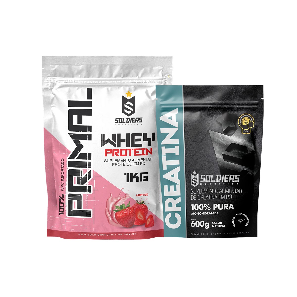 Kit Whey Protein Primal 1kg + Creatina Monohidratada 600g