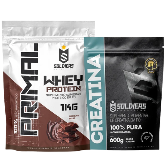 Kit Whey Protein Primal 1kg + Creatina Monohidratada 600g