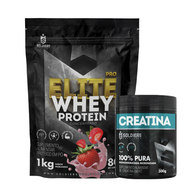 Kit Whey Protein Elite Pro 1kg + Creatina Monohidratada Pote 300g