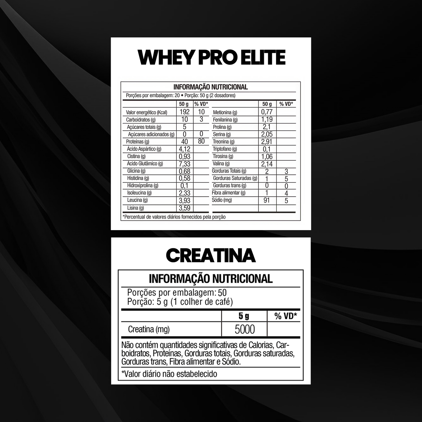 Kit Whey Protein Elite Pro 1kg + Creatina Monohidratada Pote 300g