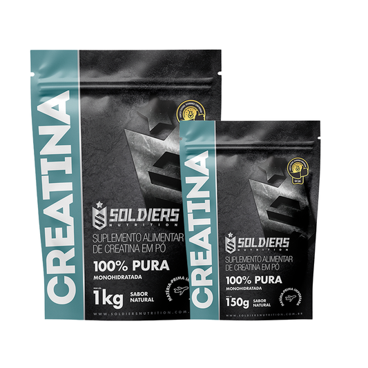 Kit: Creatina Monohidratada 1kg + Creatina Monohidratada 150g - Soldiers Nutrition