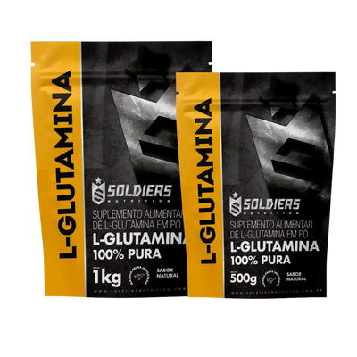 Kit: Glutamina 1Kg + Glutamina 500g - 100% Pura Importada - Soldiers Nutrition