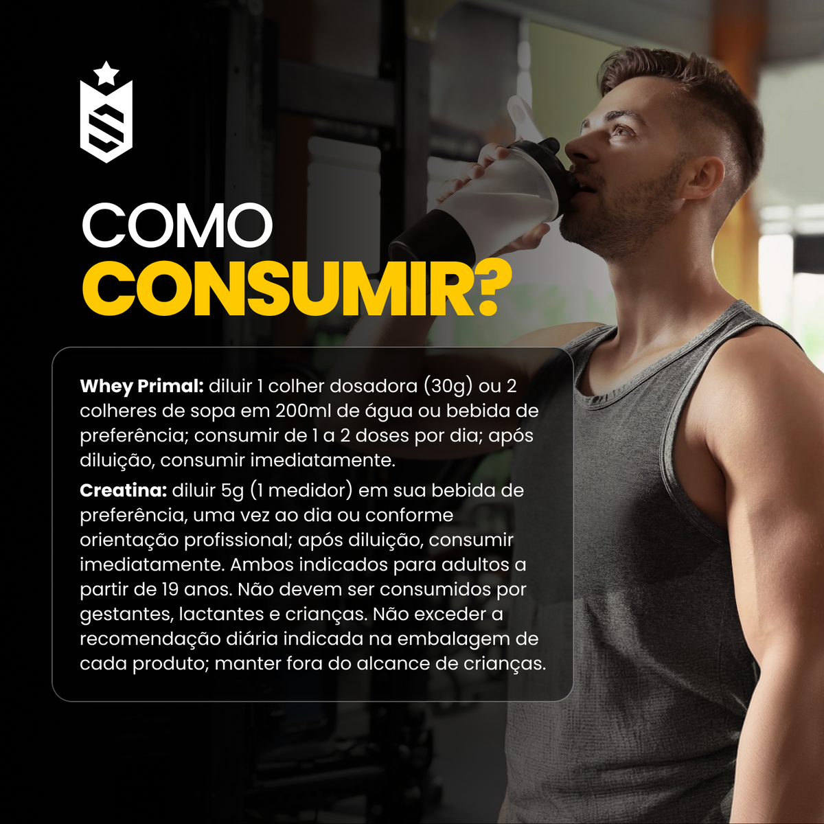 Kit Whey Protein Primal 1kg + Creatina Monohidratada 600g