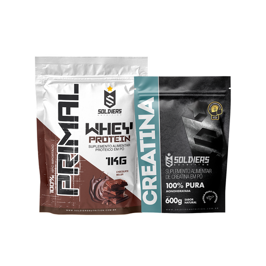 Kit Whey Protein Primal 1kg + Creatina Monohidratada 600g