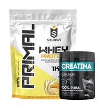 Kit Whey Protein Primal 1Kg + Creatina Monohidratada Pote 300g