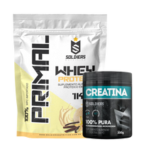 Kit Whey Protein Primal 1Kg + Creatina Monohidratada Pote 300g