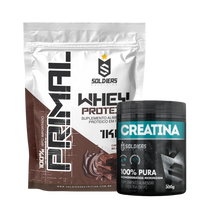 Kit Whey Protein Primal 1Kg + Creatina Monohidratada Pote 300g