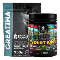 Kit: Creatina 250g + Pré Treino Evolution 300g - Soldiers Nutrition