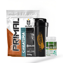 KIT PRIMEIRO PASSO Whey 1Kg, Creatina, Multivitamínico e Coqueteleira