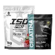 Kit: Whey Protein Isolado ISO PRO 1kg + Creatina 250g - Soldiers Nutrition