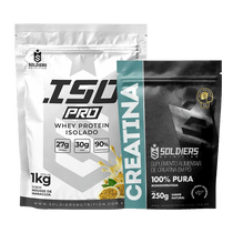 Kit: Whey Protein Isolado ISO PRO 1kg + Creatina 250g - Soldiers Nutrition
