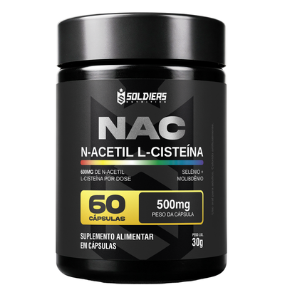 NAC N-Acetil L-Cisteína Selênio + Molibdênio 60 Caps - Soldiers Nutrition