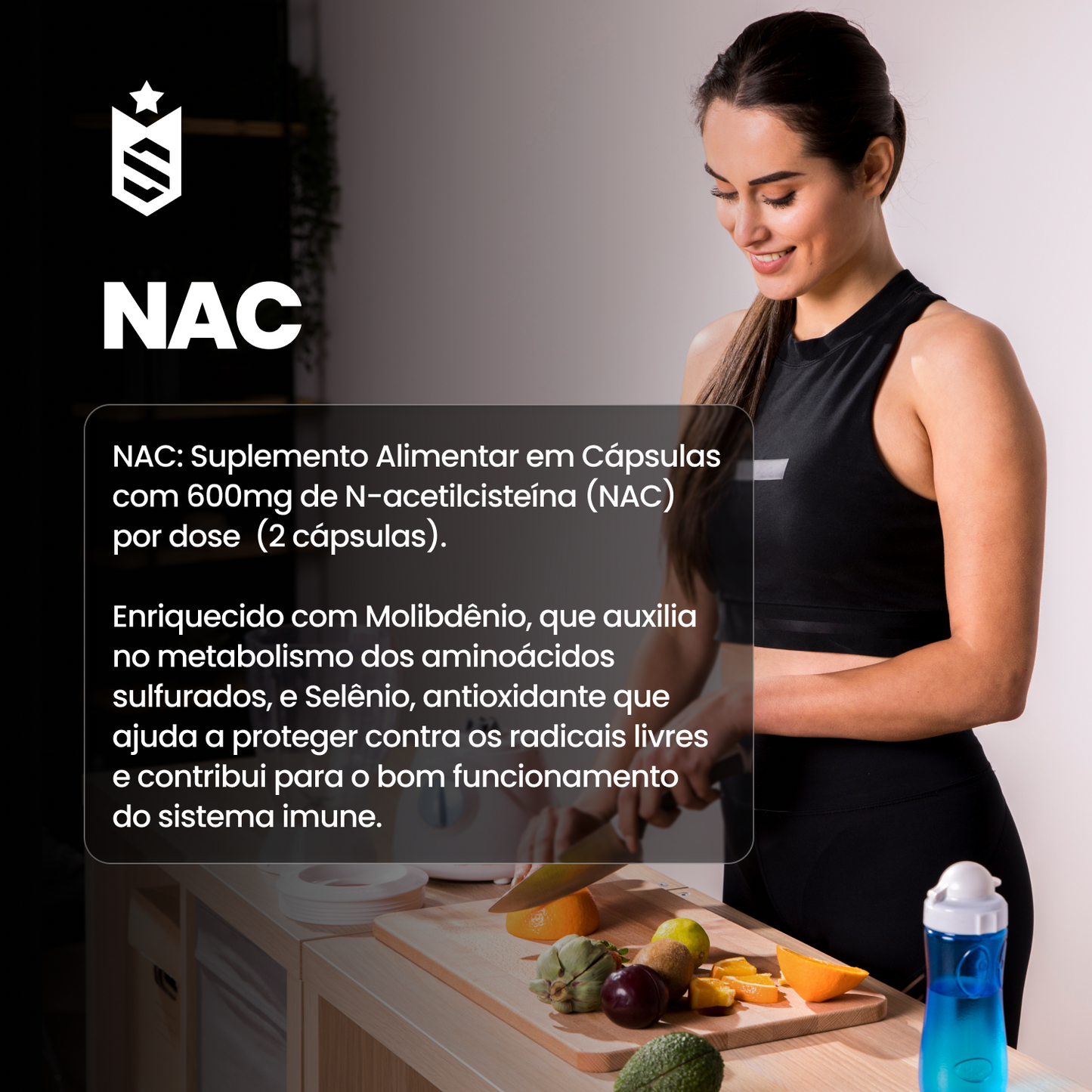 NAC N-Acetil L-Cisteína Selênio + Molibdênio 60 Caps - Soldiers Nutrition