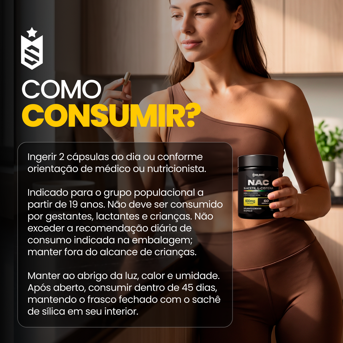 NAC N-Acetil L-Cisteína Selênio + Molibdênio 60 Cáps