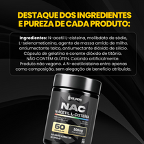 NAC N-Acetil L-Cisteína Selênio + Molibdênio 60 Caps - Soldiers Nutrition