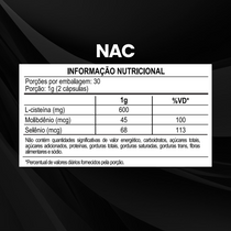 NAC N-Acetil L-Cisteína Selênio + Molibdênio 60 Caps - Soldiers Nutrition