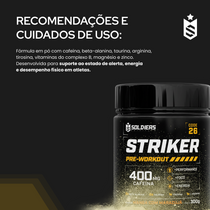 Pré-Treino Striker 300g Suplemento Alimentar em Pó 400mg Cafeína 20 Doses - Soldiers Nutrition