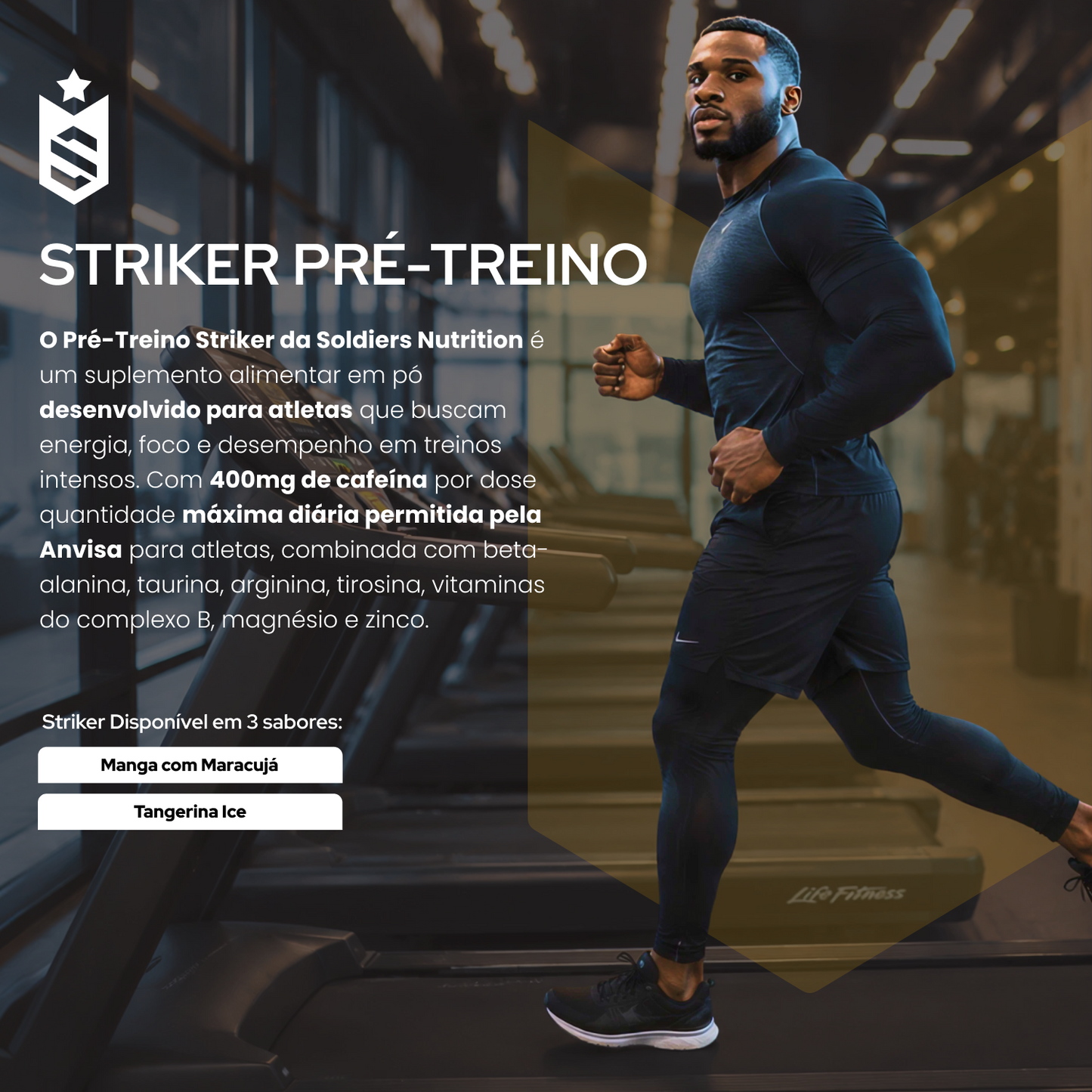 Pré-Treino Striker - 300g - 20 Doses - 400mg Cafeína