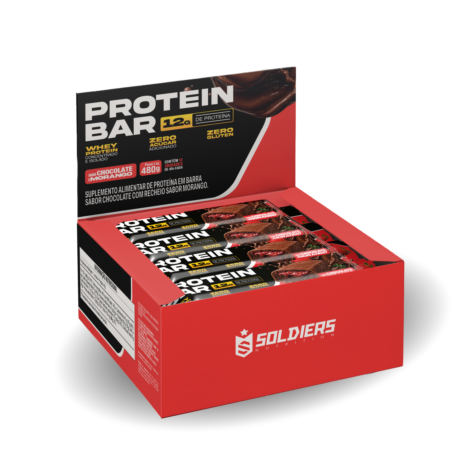 Barra De Proteína 40g Caixa c/ 12 Un - Soldiers Nutrition