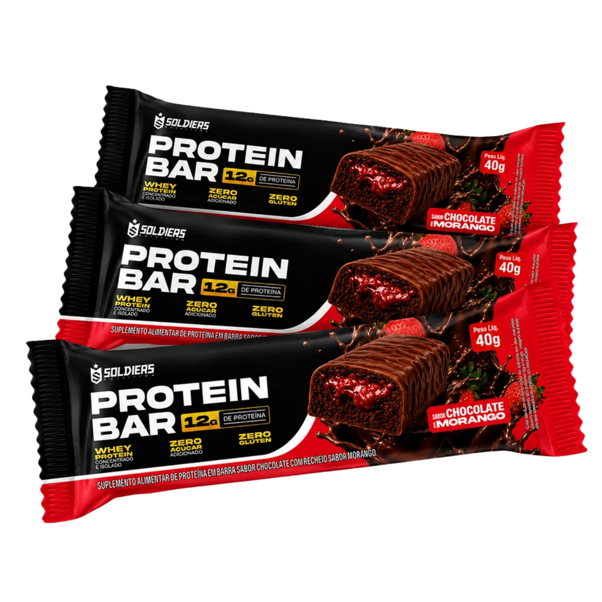 Barra de Proteína Protein Bar 40g - Kit c/03un