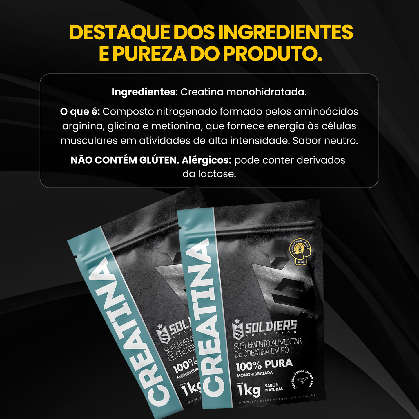 Creatina Monohidratada 100% Pura - 1Kg