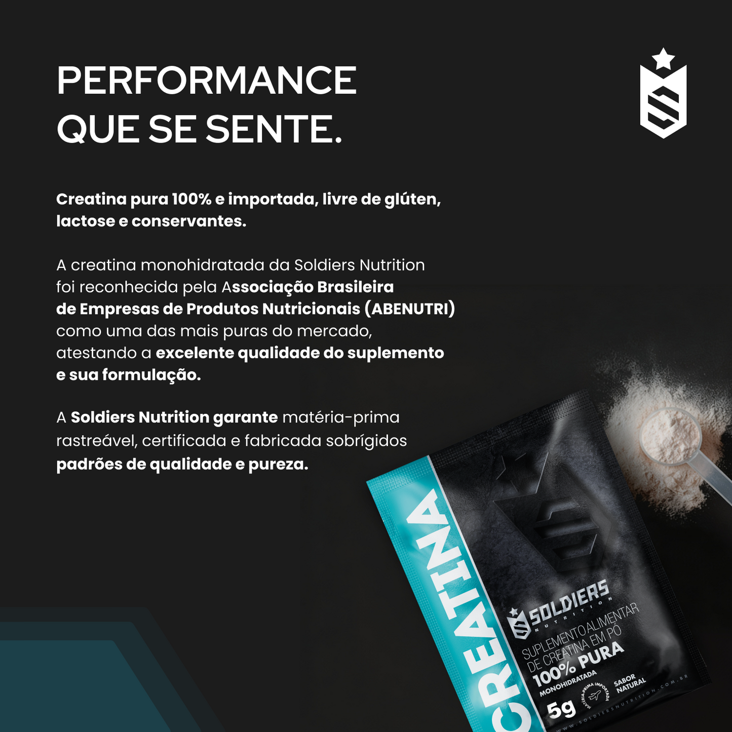 Creatina Monohidratada 30 Sachê De 5g - Soldiers Nutrition