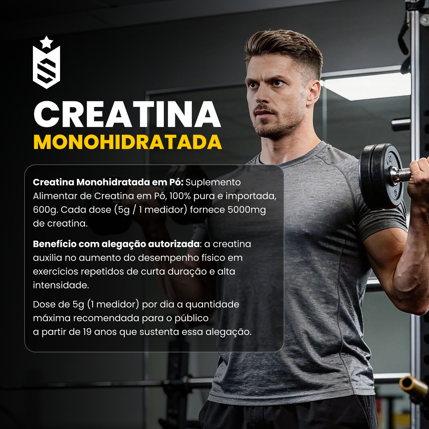 Creatina Monohidratada 100% Pura - 1,2Kg