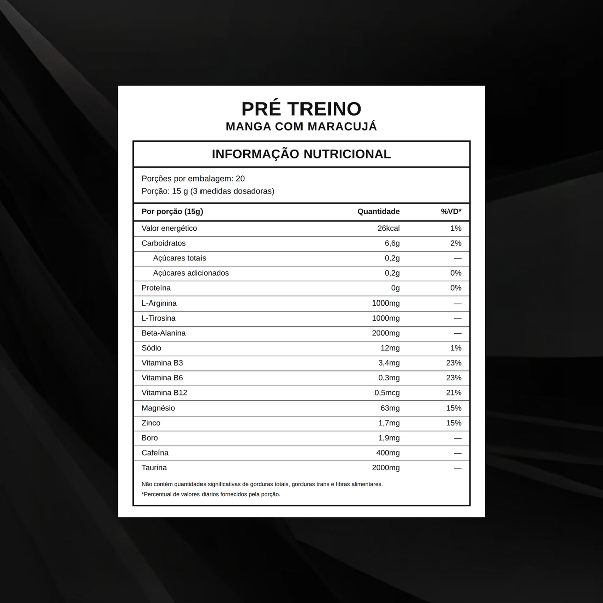 Pré-Treino Striker Cafeína 400mg - 300g