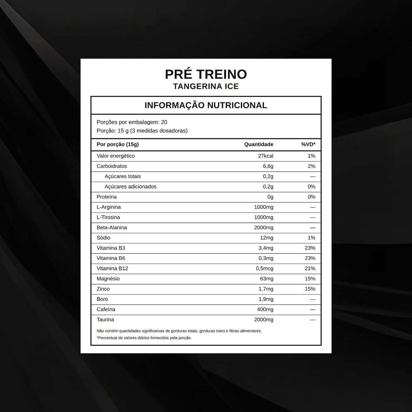 Pré-Treino Striker Cafeína 400mg - 300g
