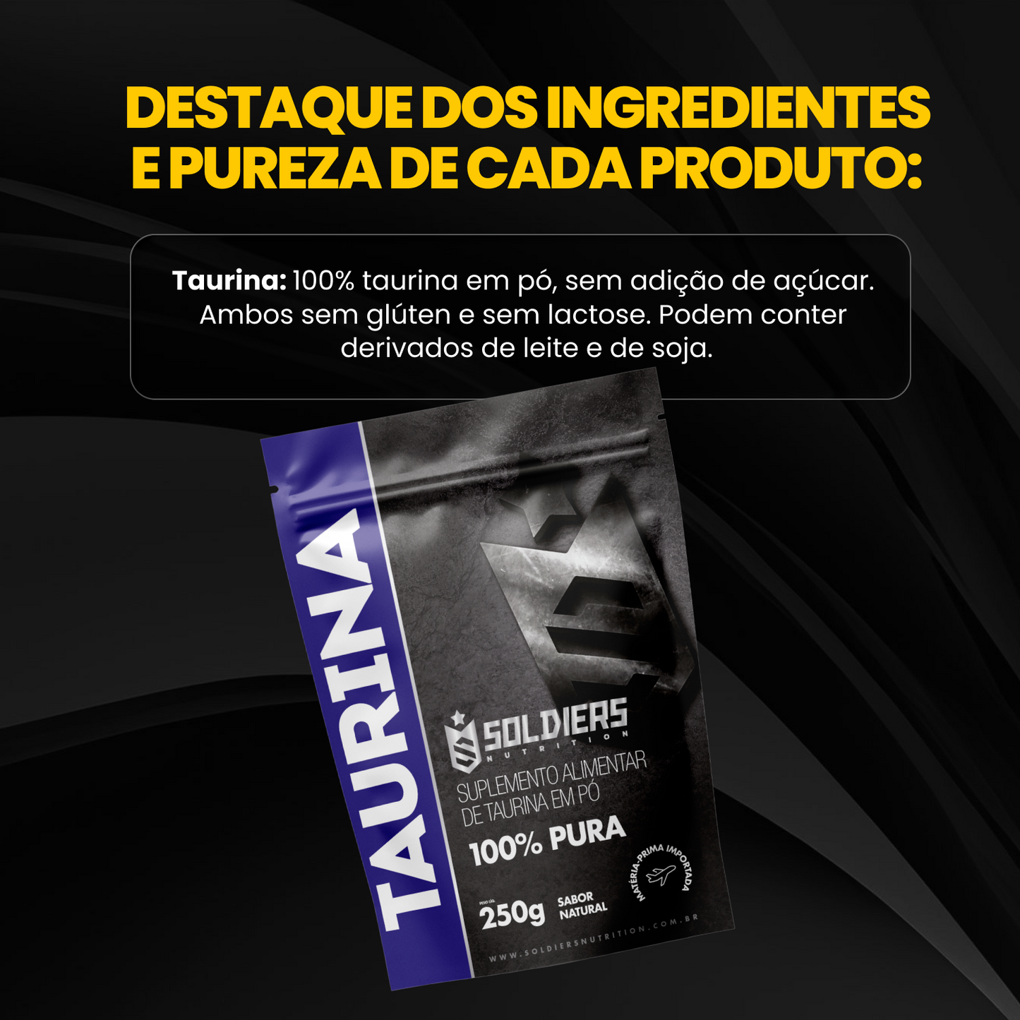 Taurina 100% Pura - 250g