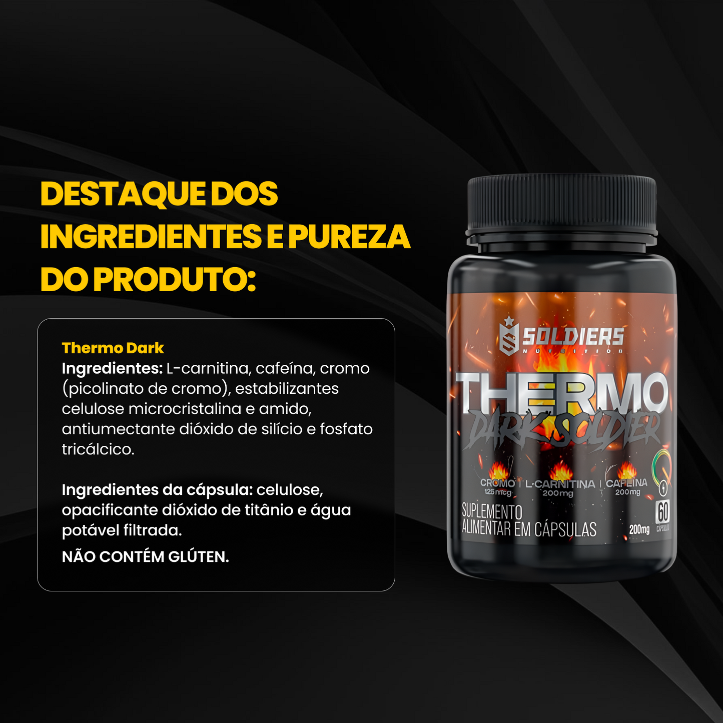 Thermo Dark Soldier Cafeína 200mg - 60 Cáps