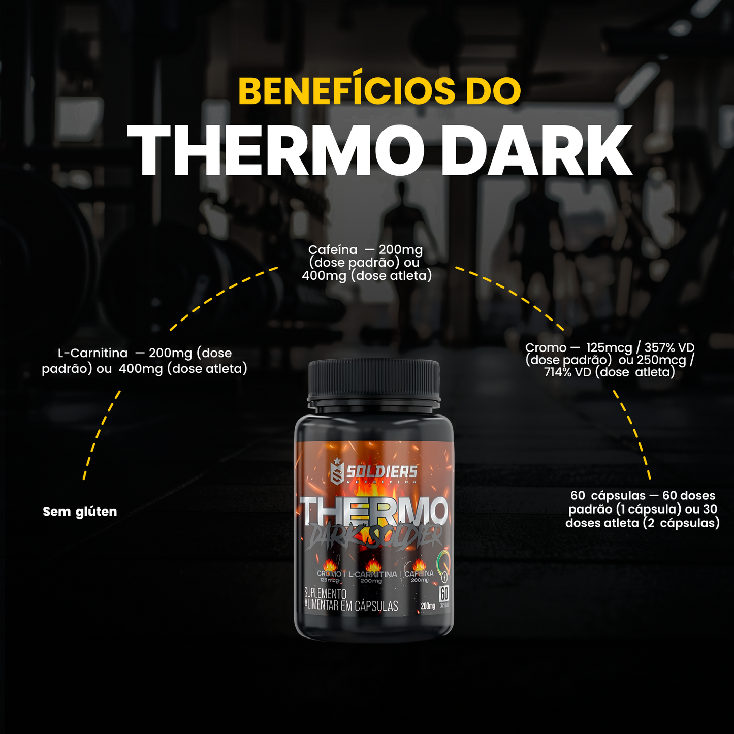 Thermo Dark Soldier Cafeína 200mg - 60 Cáps