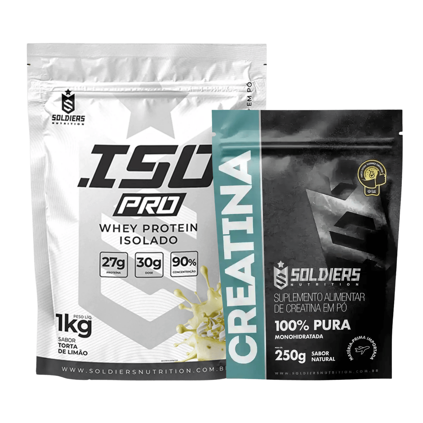 Kit: Whey Protein Isolado ISO PRO 1kg + Creatina 250g - Soldiers Nutrition