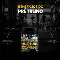 Pré-Treino Evolution Pré Workout 300g - Uva Verde com Melão