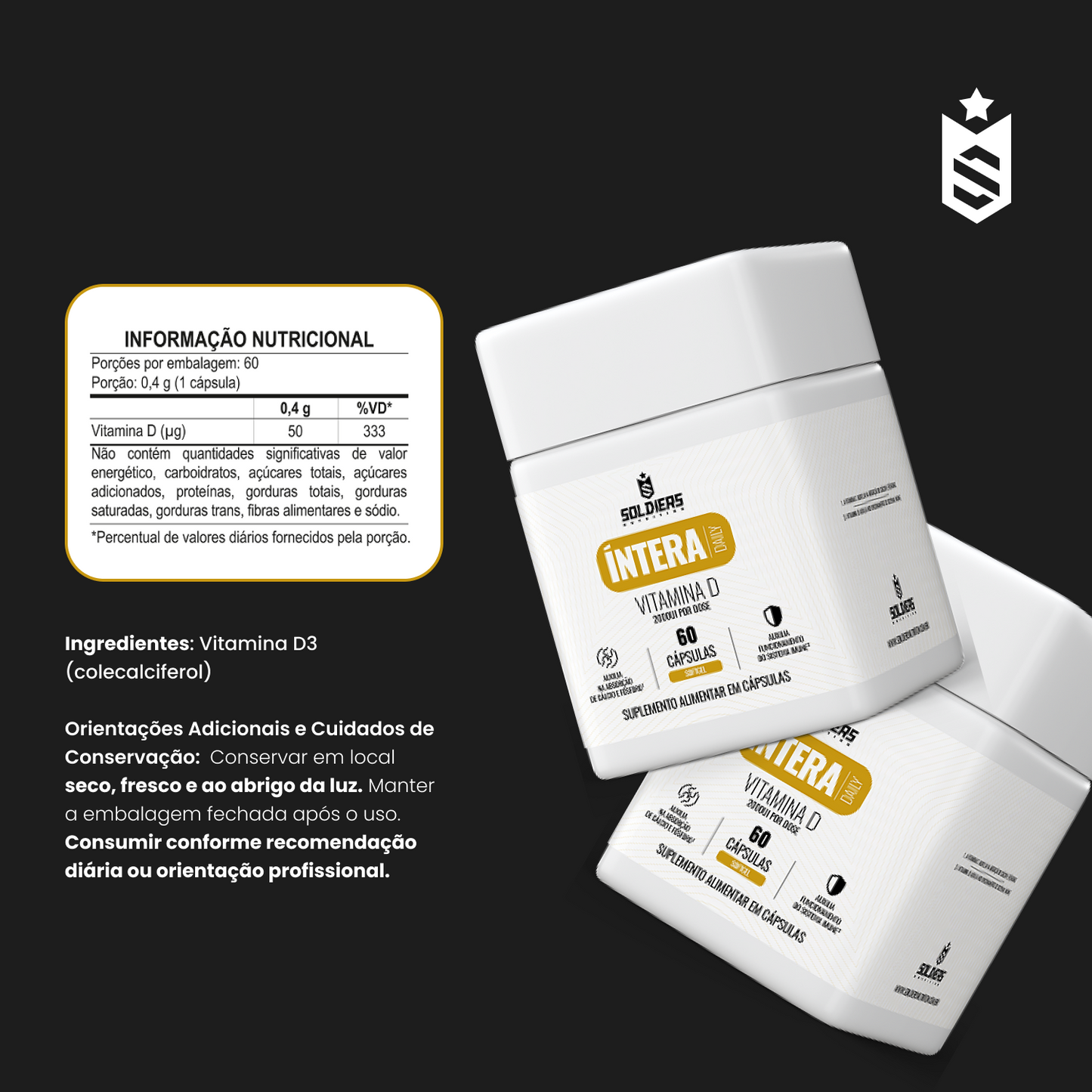 Kit Vitamina D 60 Cáps + Ômega 3 Com Coenzima Q10 60 Cáps - Íntera Daily