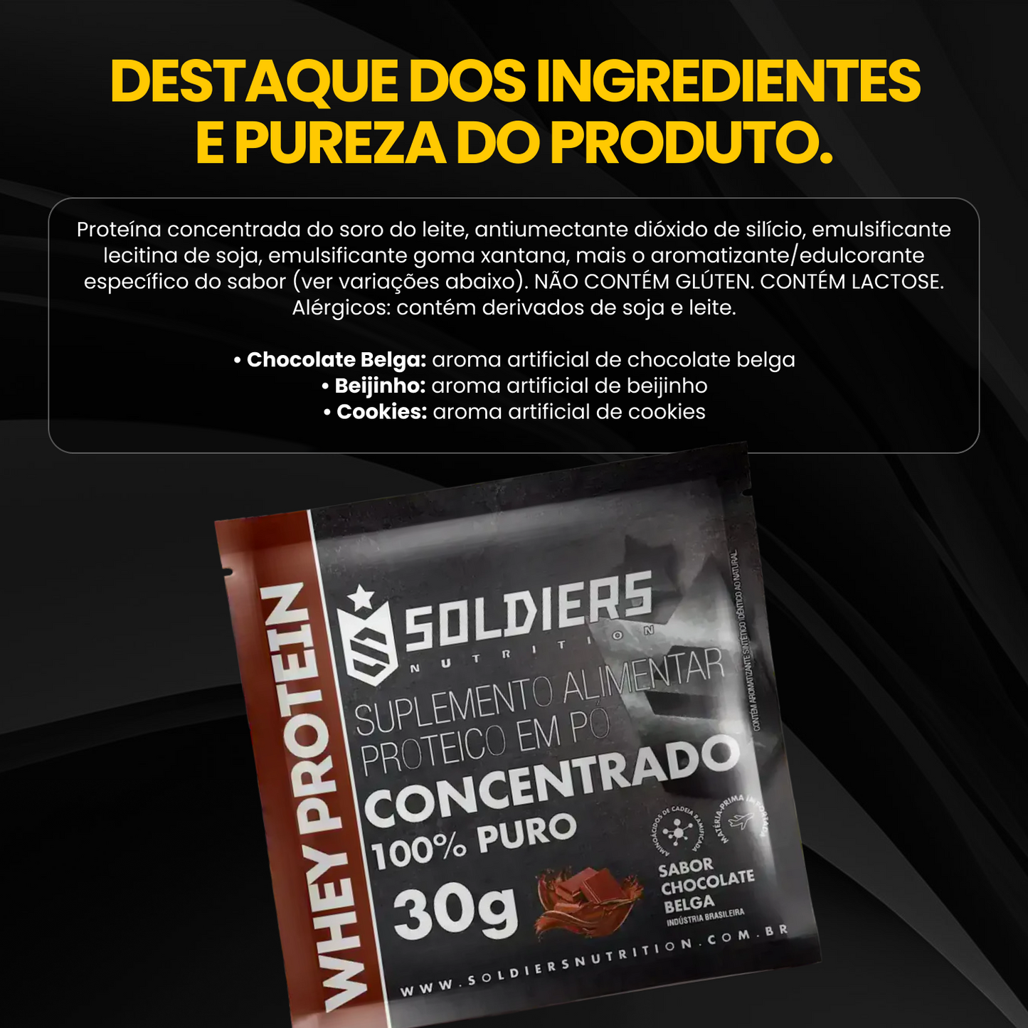 Whey Protein Concentrado Sachê 30g - Kit c/03un