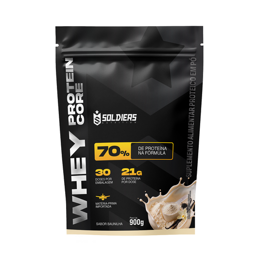 Whey Core Protein Proteínas Pó 900g 30 Doses - Soldiers Nutrition