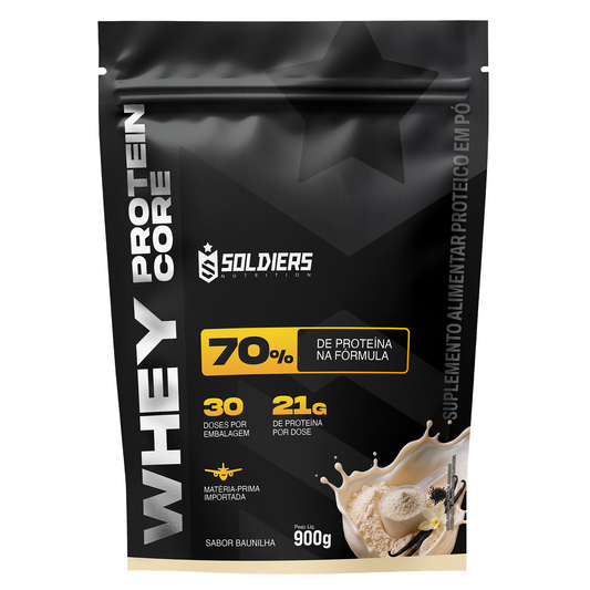 Whey Core Protein Proteínas Pó 900g 30 Doses - Soldiers Nutrition