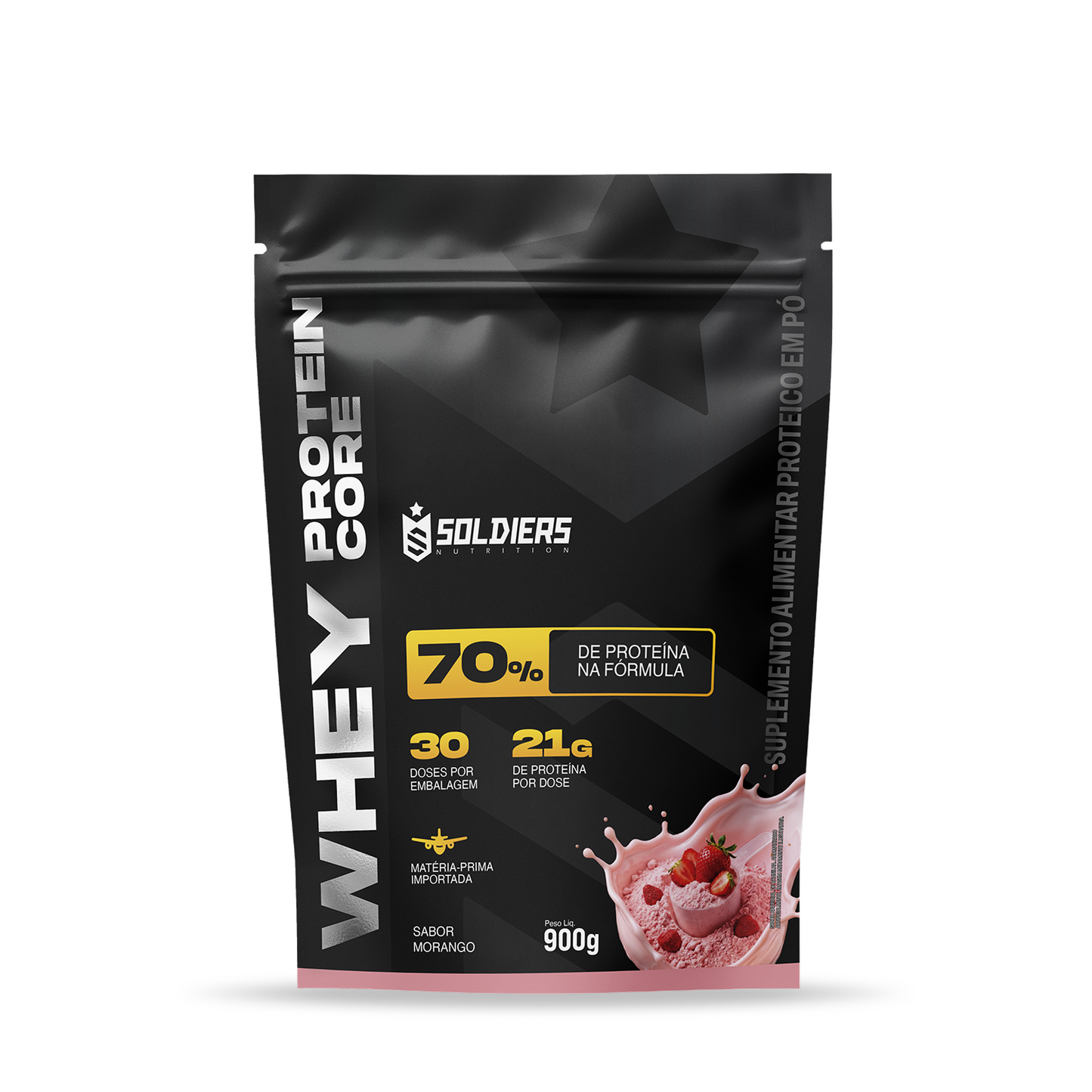 Whey Core Protein Proteínas Pó 900g 30 Doses - Soldiers Nutrition